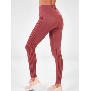Fabletics High-Waisted Seamless Lace-Up Ribbed Leggings